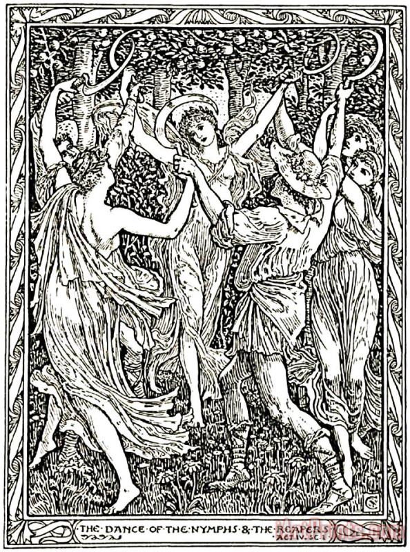 Shakespeare's Tempest Illustration Engraving painting - Walter Crane Shakespeare's Tempest Illustration Engraving Art Print