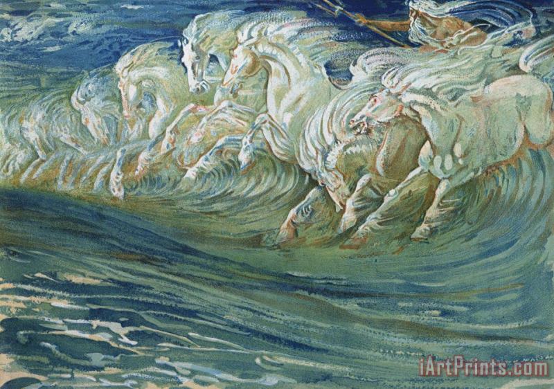 The Horses of Neptune painting - Walter Crane The Horses of Neptune Art Print