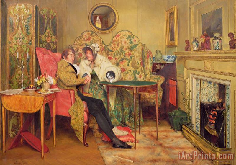 An Attentive Visitor painting - Walter Dendy Sadler An Attentive Visitor Art Print