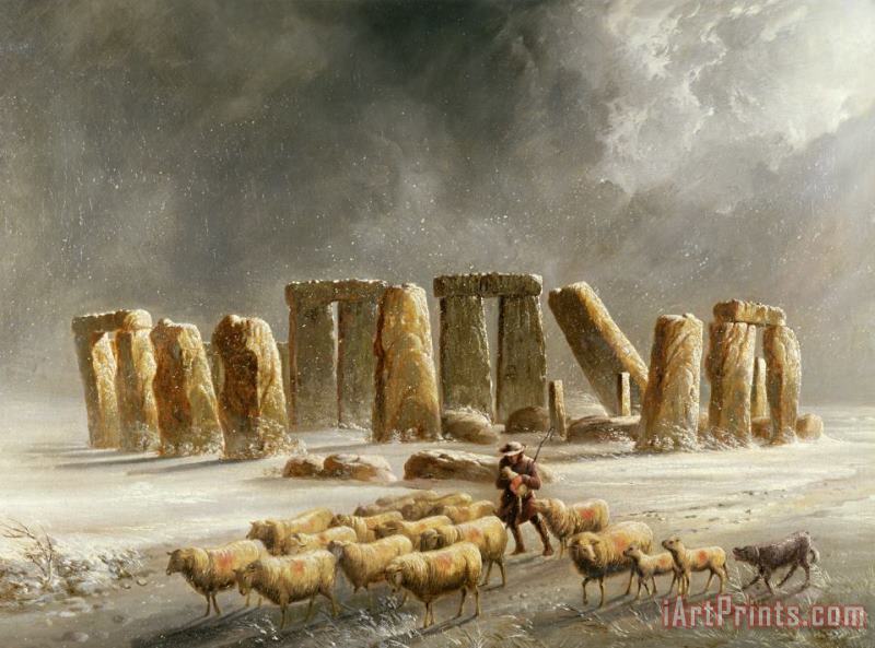 Stonehenge in Winter painting - Walter Williams Stonehenge in Winter Art Print