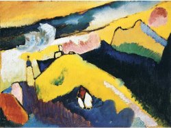 Wassily Kandinsky Mountain Landscape with Church 1910 painting