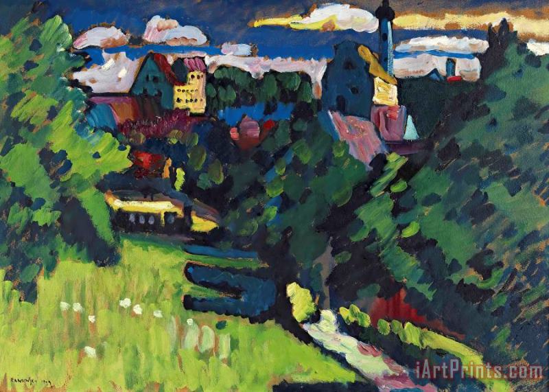 Wassily Kandinsky Murnau Ansicht Mit Burg, Kirche Und Eisenbahn, 1909 ...