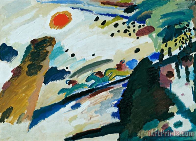 Romantic Landscape painting - Wassily Kandinsky Romantic Landscape Art Print