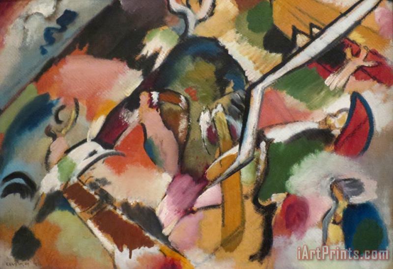 Wassily Kandinsky Sketch for Deluge Art Painting