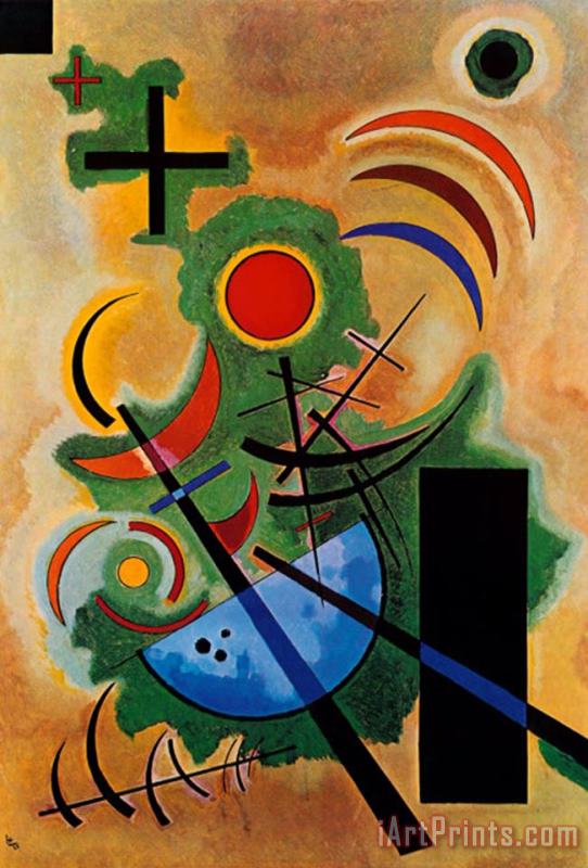 Wassily Kandinsky Solid Green Art Painting