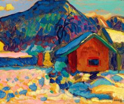 Wassily Kandinsky Winterstudie Mit Berg, 1908 painting