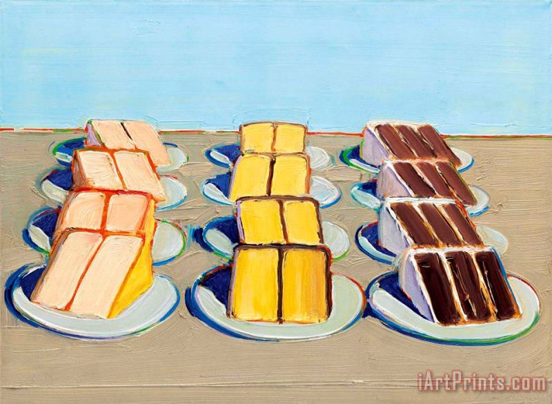 Cake Rows, 1962 painting - Wayne Thiebaud Cake Rows, 1962 Art Print