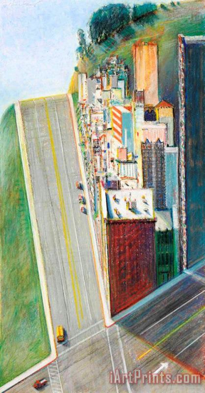 City And Streets, 1995 painting - Wayne Thiebaud City And Streets, 1995 Art Print
