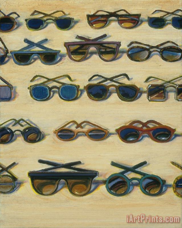 Wayne Thiebaud Five Rows of Sunglasses Art Painting