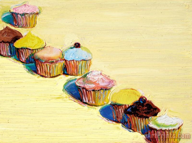 Wayne Thiebaud Nine Cupcakes, 2009 Art Print