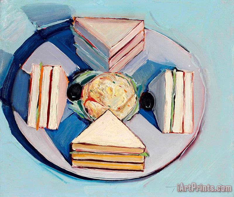 Sandwich, 1961 painting - Wayne Thiebaud Sandwich, 1961 Art Print