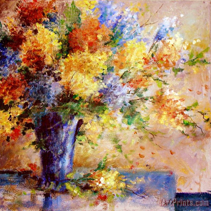August Flowers painting - Wendy Kroeker August Flowers Art Print