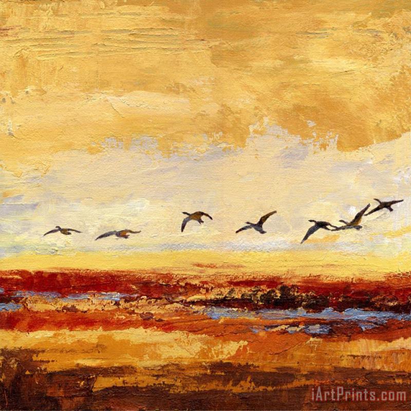 Wendy Kroeker Canada Geese in Flight 2 Art Painting