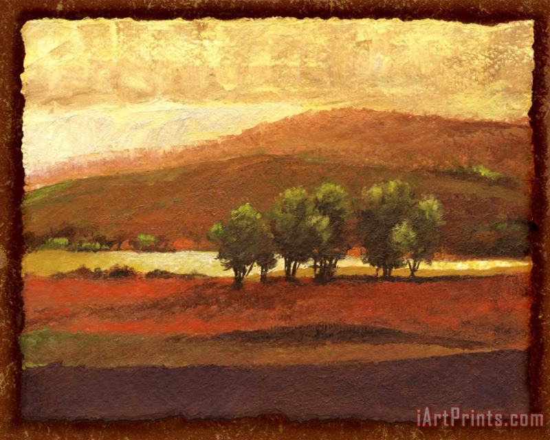Green Trees in The Hills painting - Wendy Kroeker Green Trees in The Hills Art Print
