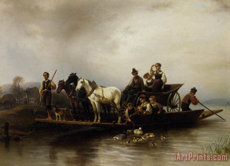 The Ferry Arrives painting - Wilhelm Alexander Meyerheim The Ferry Arrives Art Print