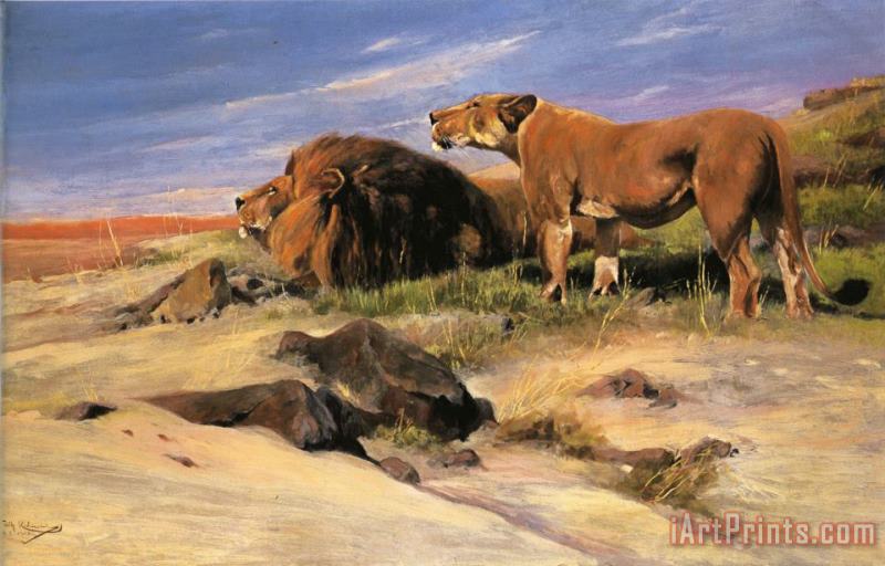 Wilhelm Kuhnert Robbers of The Desert Art Painting