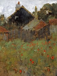 Willard Leroy Metcalf The Poppy Field painting
