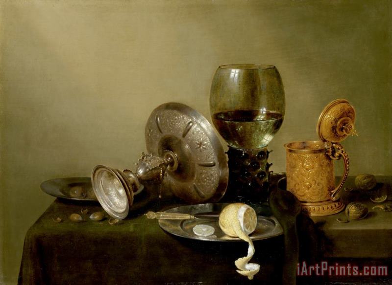 Willem Claesz Heda Still Life with Gilt Beer Tankard Art Painting