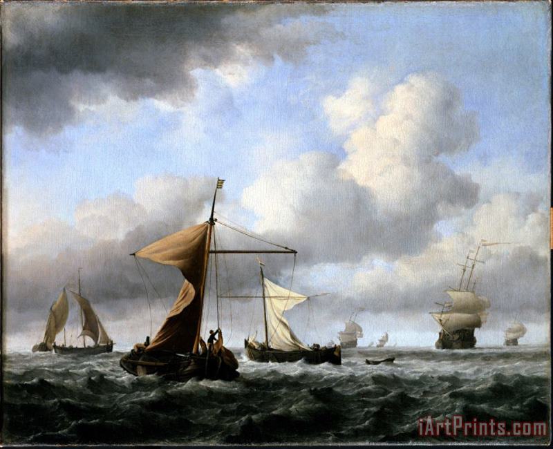Willem van de Velde A Brisk Breeze Art Painting