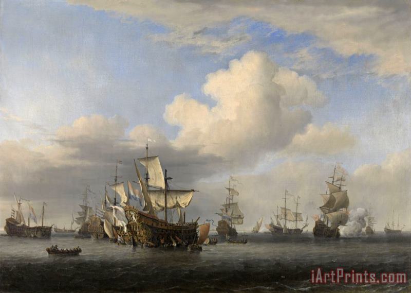 Willem van de Velde Captured English Ships After The Four Days' Battle Art Painting
