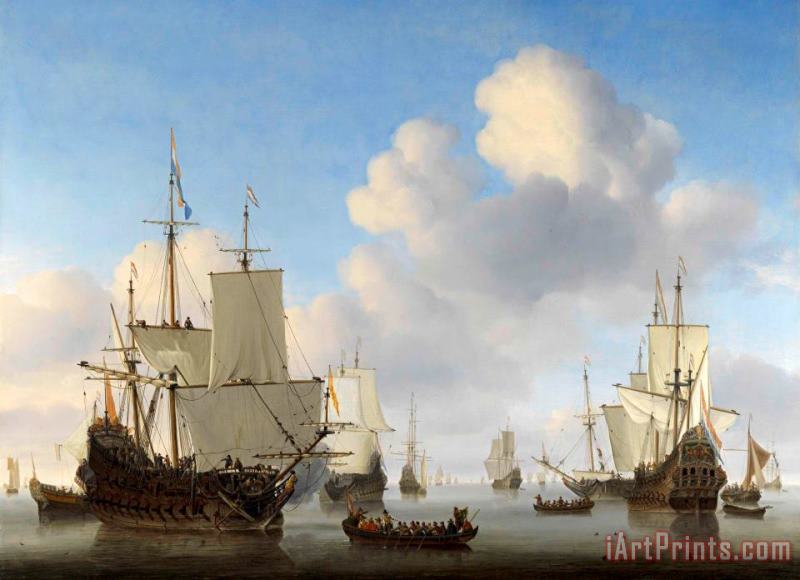Willem van de Velde Dutch Ships in a Calm Art Print