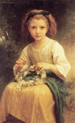 William Adolphe Bouguereau Child Braiding a Crown (1874) painting