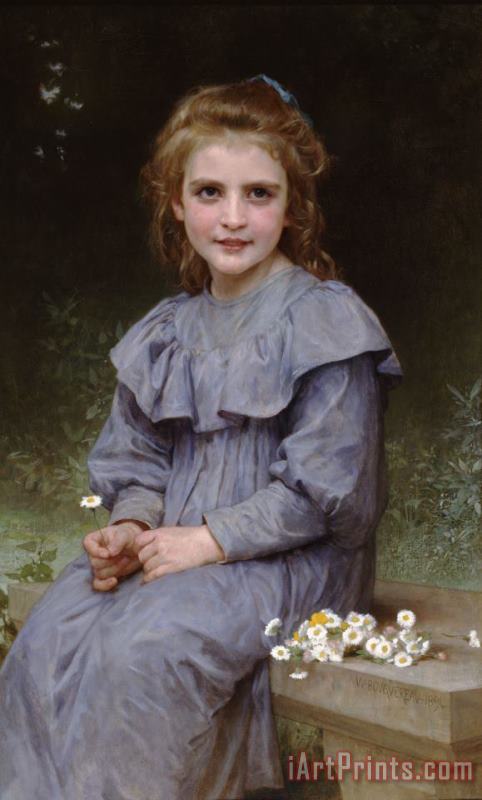 Daisies painting - William Adolphe Bouguereau Daisies Art Print