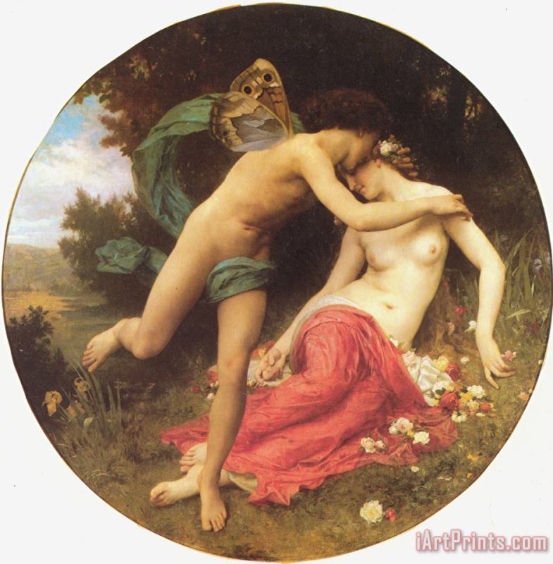 Flora And Zephyr painting - William Adolphe Bouguereau Flora And Zephyr Art Print