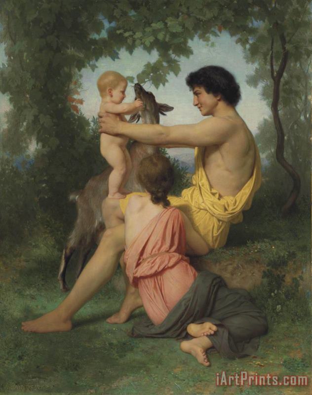 William Adolphe Bouguereau Idyll Ancient Family Art Painting