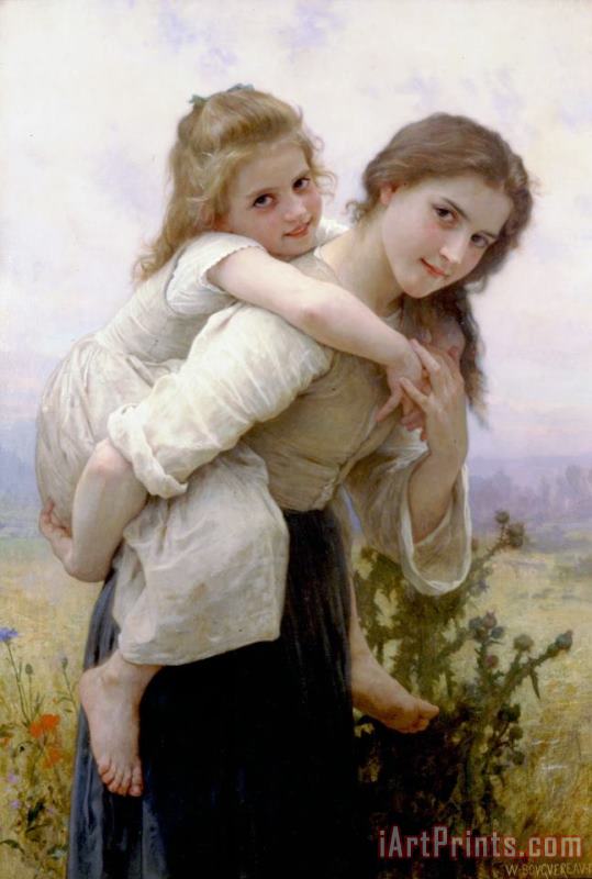 William Adolphe Bouguereau Not Too Much to Carry (1895) Art Print
