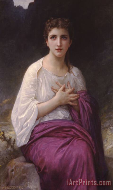 Psyche painting - William Adolphe Bouguereau Psyche Art Print