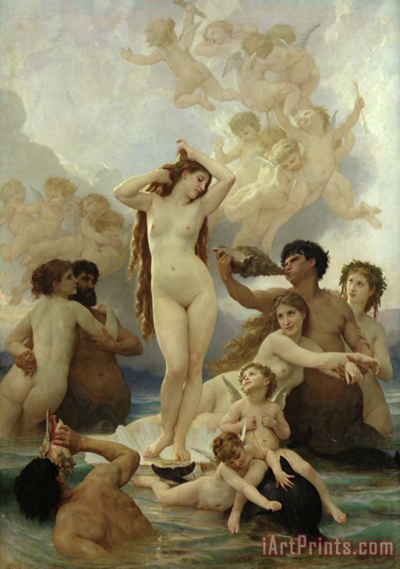 The Birth of Venus painting - William Adolphe Bouguereau The Birth of Venus Art Print