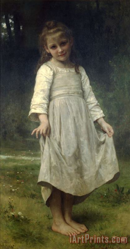 The Curtsey painting - William Adolphe Bouguereau The Curtsey Art Print