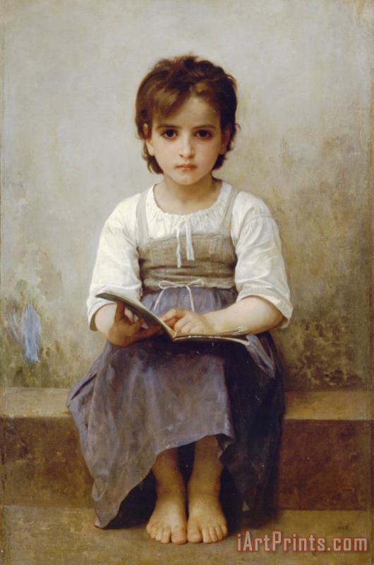 William Adolphe Bouguereau The Difficult Lesson Art Print