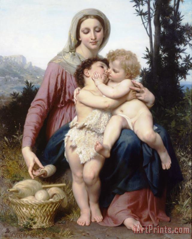 The Holy Family painting - William Adolphe Bouguereau The Holy Family Art Print