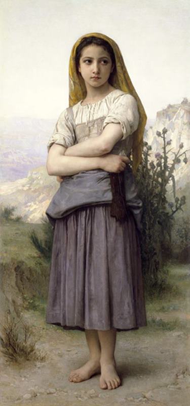 The Knitter painting - William Adolphe Bouguereau The Knitter Art Print