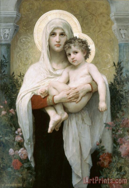 The Madonna of The Roses painting - William Adolphe Bouguereau The Madonna of The Roses Art Print