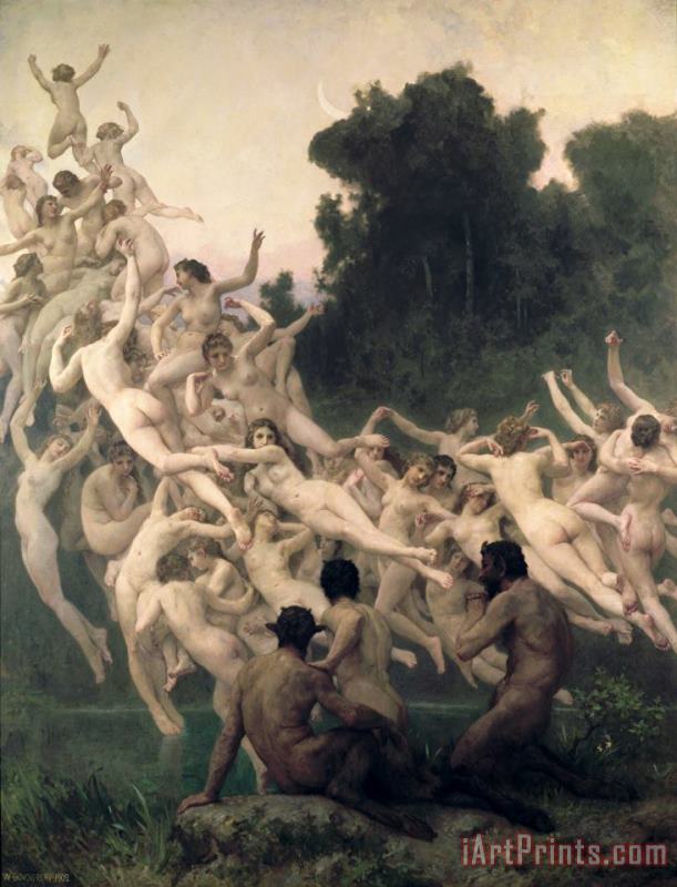 The Oreads painting - William Adolphe Bouguereau The Oreads Art Print