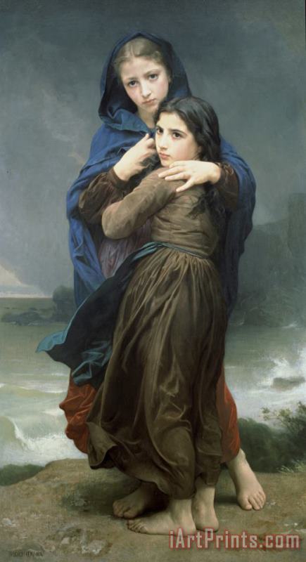 The Storm painting - William Adolphe Bouguereau The Storm Art Print
