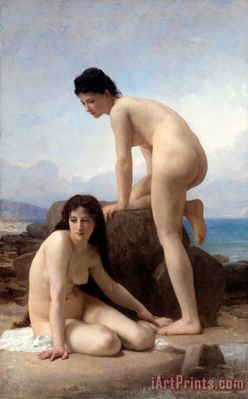 The Two Bathers painting - William Adolphe Bouguereau The Two Bathers Art Print