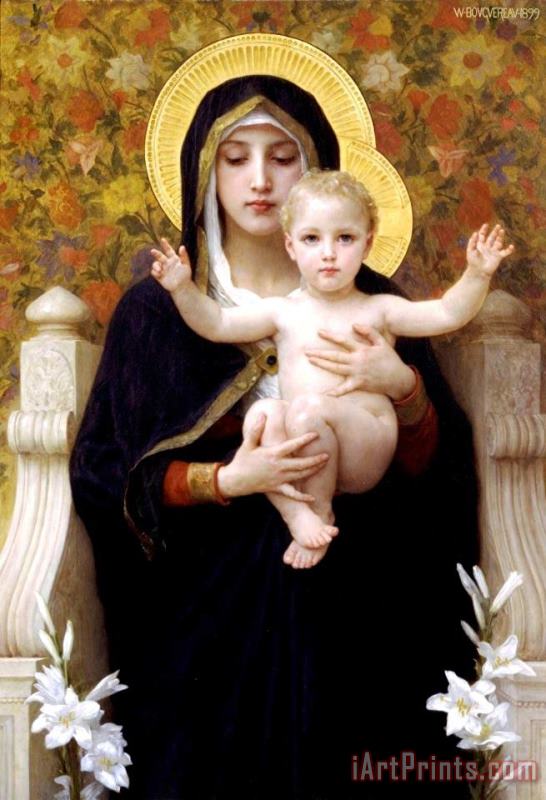 William Adolphe Bouguereau The Virgin of The Lilies Art Painting