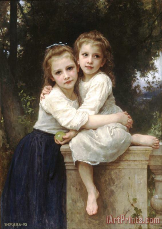 Two Sisters painting - William Adolphe Bouguereau Two Sisters Art Print