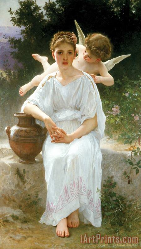 Whisperings of Love painting - William Adolphe Bouguereau Whisperings of Love Art Print
