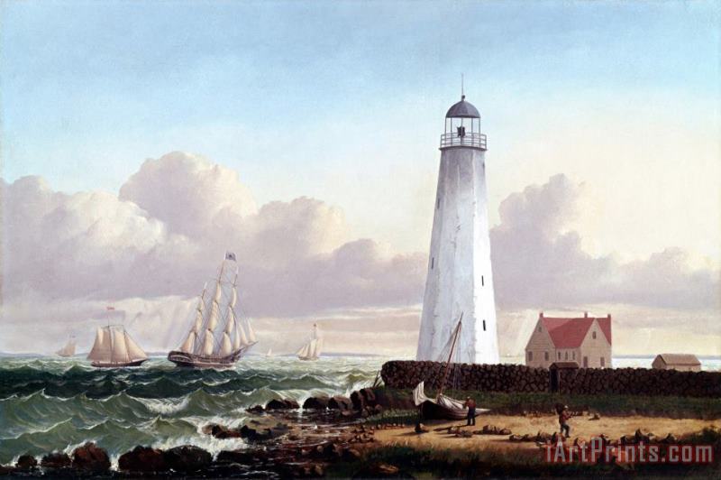 Clark's Point Light, New Bedford painting - William Bradford Clark's Point Light, New Bedford Art Print