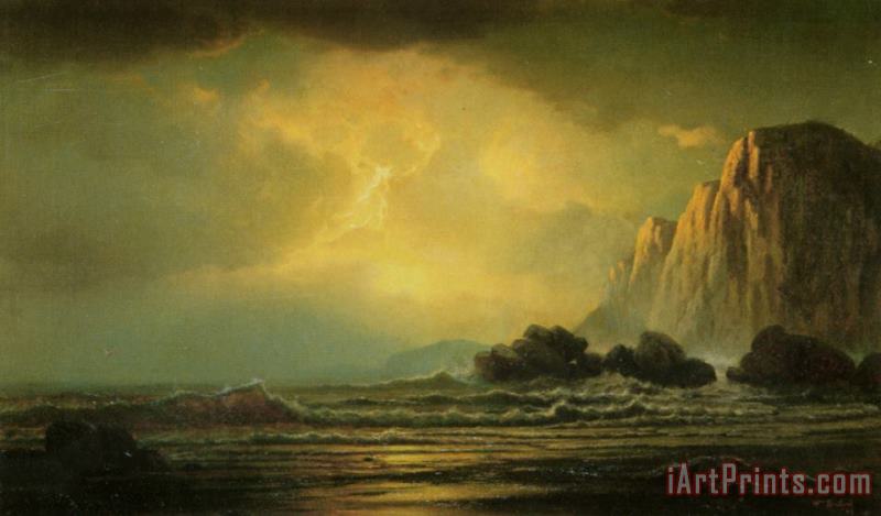 Coastal Scene at Sunset painting - William Bradford Coastal Scene at Sunset Art Print