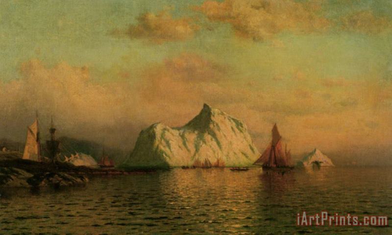 William Bradford Fishing Boats Off Labrador Island Art Painting