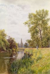 William Bradley The Thames at Purley painting