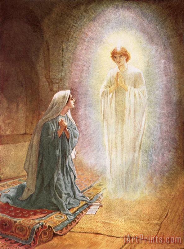 Annunciation painting - William Brassey Hole Annunciation Art Print