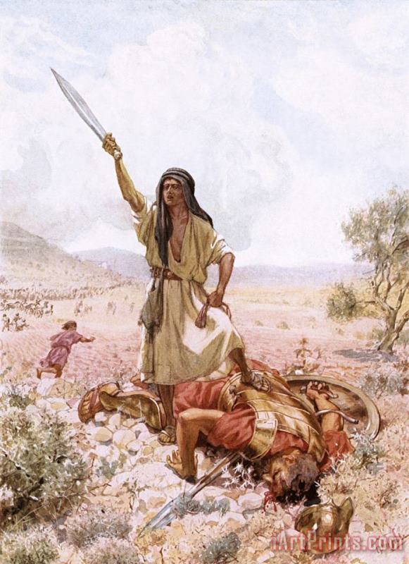 David And Goliath painting - William Brassey Hole David And Goliath Art Print