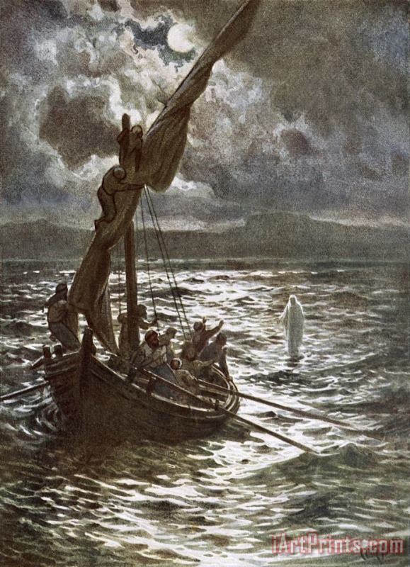 Jesus Walking Upon The Sea painting - William Brassey Hole Jesus Walking Upon The Sea Art Print